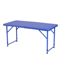 Portable Height-Adjustable Folding Camping Table with Telescopic Legs, 120cm