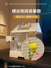 Large Anti-Splash Bird Cage Villa for Parrots, Cockatiels, Peonies, and Sun Conures