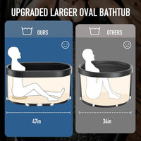Portable Ice Bath Tub for Athletes with Aluminum Alloy Stand, Foldable Cold Plunge Barrel for Muscle Recovery