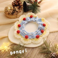 Pet Christmas Knitted Scarf Bib for Cats and Small Dogs