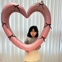 Pink Hollow Heart Photo Frame Balloon for Birthday Party Decoration