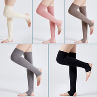 Unisex Thin Thermal Leg Warmers with Foot Stirrups for Knee and Calf Protection