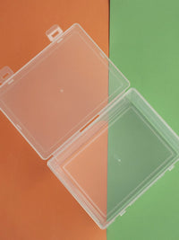 Rectangular Clear Plastic Storage Box with Hinged Lid for Desktop Accessories, Tools, Fishing Gear