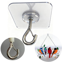 Heavy-Duty Ceiling Hooks for Hanging Plants & Curtains - No-Trace Adhesive & Suction Cup Options