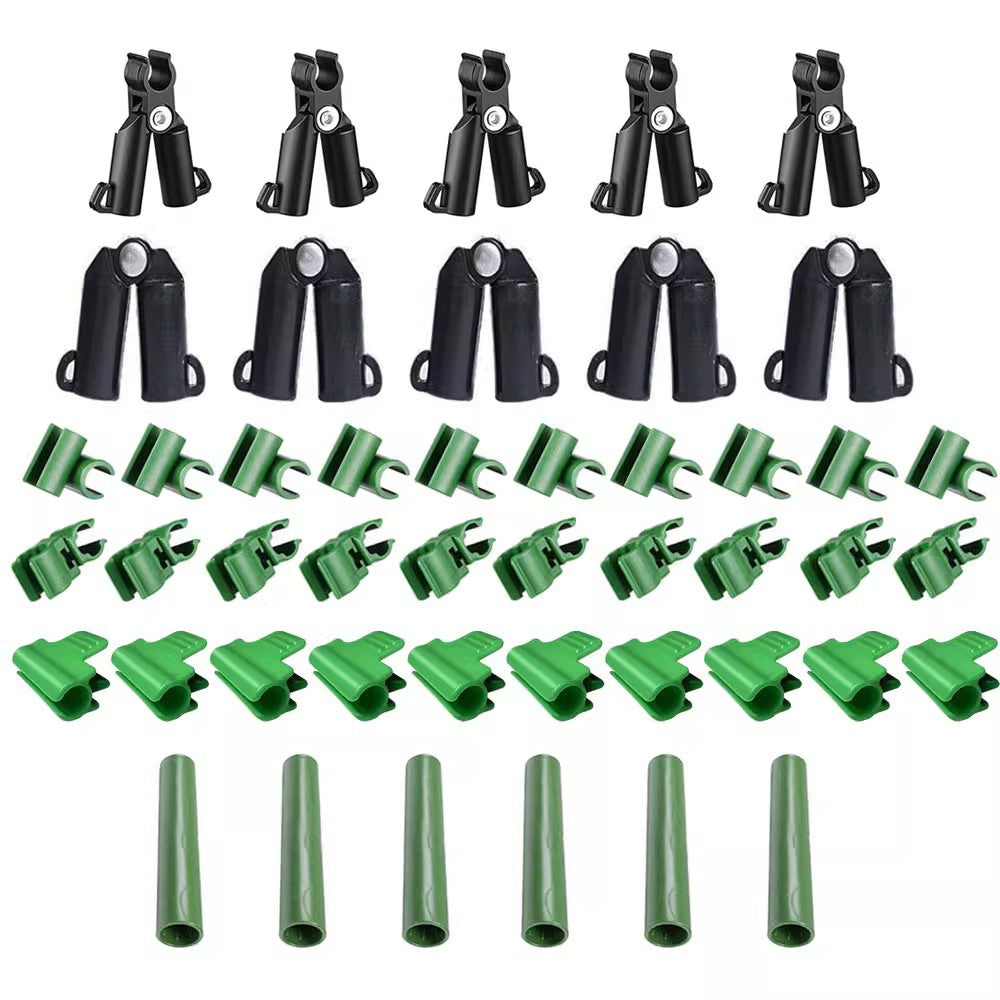 Greenhouse Film Clamp and Pipe Connector Kit for Garden Hoops and Structures