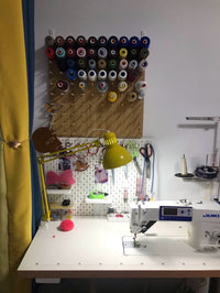 Wooden Thread Spool Holder Wall Mount for Sewing and Craft Organization
