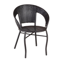 Outdoor Rattan Wicker Bistro Set with 3 Chairs and Coffee Table for Patio Balcony Garden