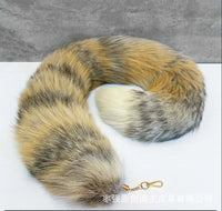 Real Fox Tail Keychain for Hanfu and Cosplay Outfits, Handmade Plush Accessory