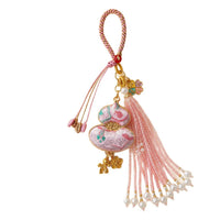 Handmade Song Brocade Gourd Keychain with Double-Sided Embroidery