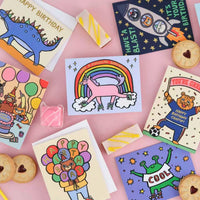 British Brand Wrap Childlike Children's Birthday Greeting Card, Cute Naughty Cartoon Baby Blessing Card