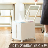 Large Capacity Foldable Storage Box with Wheels for Books and Office Organization