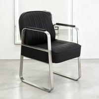 Barber Salon Chair with Stainless Steel Armrests, Ergonomic Design for Hair Styling and Perming
