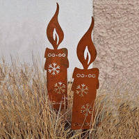 Halloween Christmas Rusty Metal Garden Stakes Outdoor Home Decor Ornaments