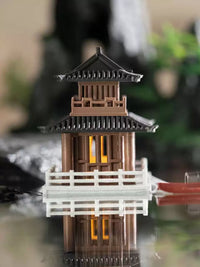 Miniature Landscape Ancient Architecture Pavilion for Fish Tank Bonsai Decor