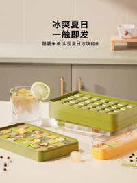 Sherry Ice Cube Mold with Press-Type Ice Tray and Storage Box for Home Refrigerator, Food-Grade Ice Making Tool