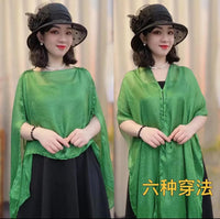 Summer Solid Color Sun Protection Scarf Shawl for Women