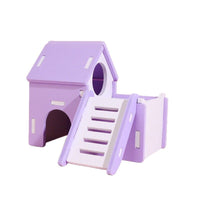 Hamster Wooden Playground Set with Swing, Seesaw, and Hideout House
