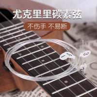 Ukulele Strings Set for 21/23/26 Inch Ukuleles, Clear Carbon Nylon