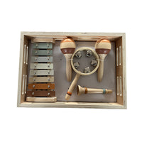 Orff Musical Instrument Wooden Box Set for Kids - Xylophone, Hand Bells, Early Education Percussion Toys