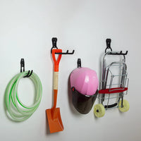 Heavy Duty Iron Wall Hooks for Garage Storage, Bicycle Helmet, Hose, and Tool Organization