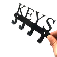 Decorative Metal Wall-Mounted Key Holder with Hooks for Home Entryway Organization