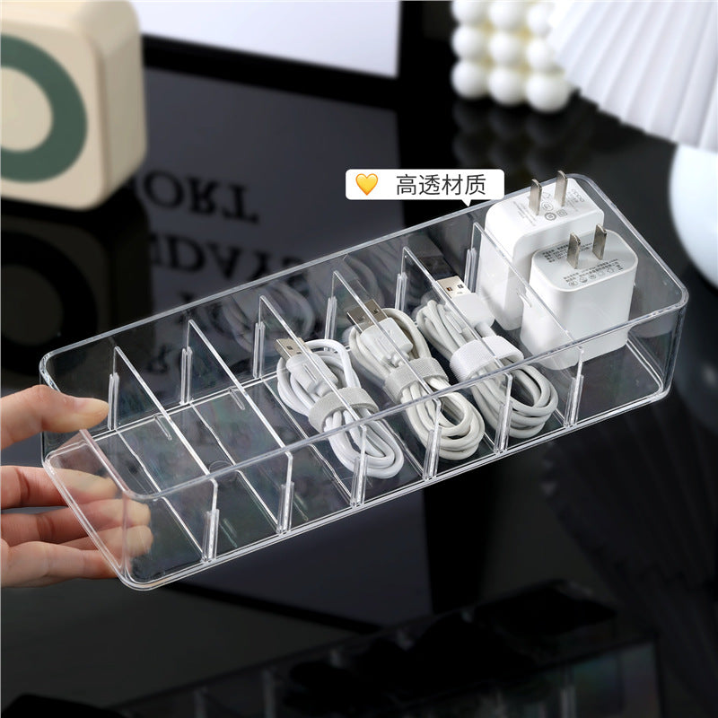 Data Cable Storage Box Power Charger Cord Organizer Desktop Wire Management Hub Large Capacity