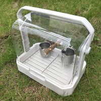 Multifunctional Transparent Portable Parrot Travel Cage Pet Carrier Display Cage Bird Cage