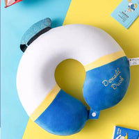 Cute Animal Cartoon Memory Foam Lumbar Support and U-shaped Neck Pillow for Office and Travel