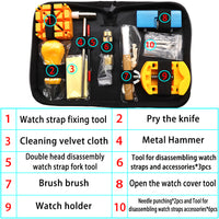 Watch Repair Tool Kit - 19-Piece Professional Set for Band Link Pin Removal, Case Opening, and Adjustment