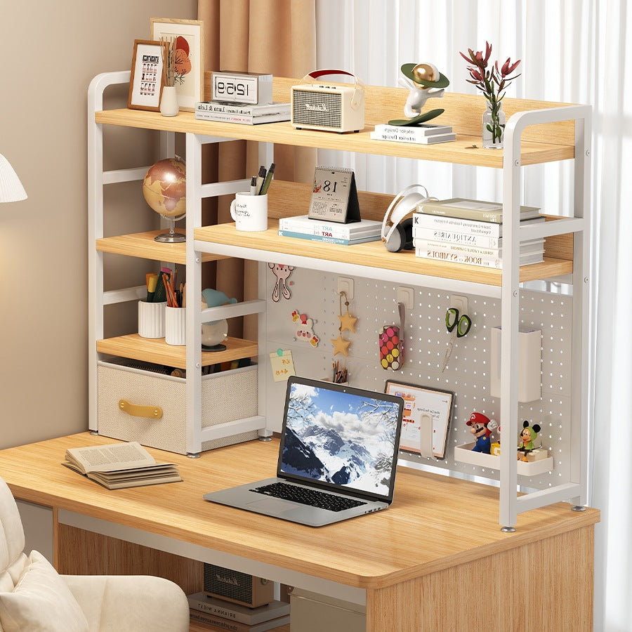 Desktop Storage Organizer Shelf with Pegboard for Office and Study Tables