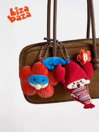 Bizabaza Plush Interactive Doll Keychain for Bags, Cute Bebe Flower Pendant Gift for Girlfriend
