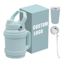 Large Capacity Stainless Steel Insulated Water Bottle with Handle and Straw, Portable for Outdoor Travel