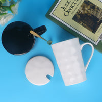 Minimalist Ceramic Constellation Mug with Lid and Spoon, 401-500ml