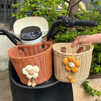 Electric Bicycle Front/Rear Storage Basket with Sunflowers