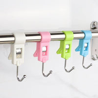 Dopamine Pipe Clamp Hooks for Kitchen and Bathroom, Punch-Free Towel Rack Clips, Plastic Tube Holders