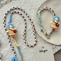 Hand-Woven Duck Phone Lanyard with Keychain, Adjustable Crossbody Strap