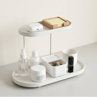 2-Tier Iron Art Cosmetic Storage Rack for Vanity and Bathroom Countertops
