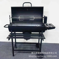 Outdoor Charcoal BBQ Grill with Electric Rotisserie for Patio Villa, American Style Smoker Grill for 5 People