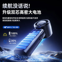 Portable Semiconductor Cooling Handheld Fan with Ice Compress and Digital Display, USB Rechargeable Folding Outdoor Mini Fan