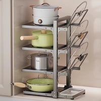Multi-layer Pot and Pan Organizer Rack for Kitchen Countertop or Under Sink Cabinet