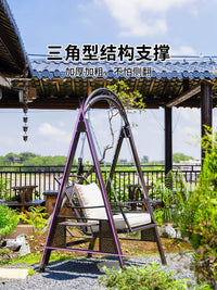 Outdoor Patio Swing Chair for Adults, Single Person Garden Rocking Chair for Balcony and Terrace