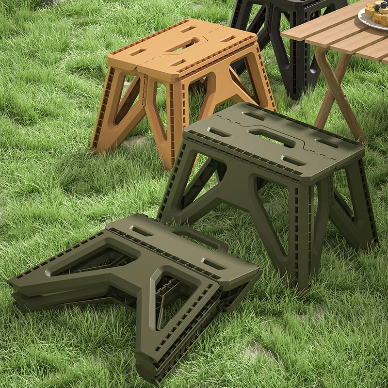 Portable Folding Stool for Outdoor Camping Fishing Home Use - Thickened Plastic Chair for Kids & Adults