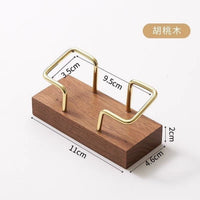 Solid Wood Business Card Holder for Desk, Beechwood/Black Walnut Display Stand