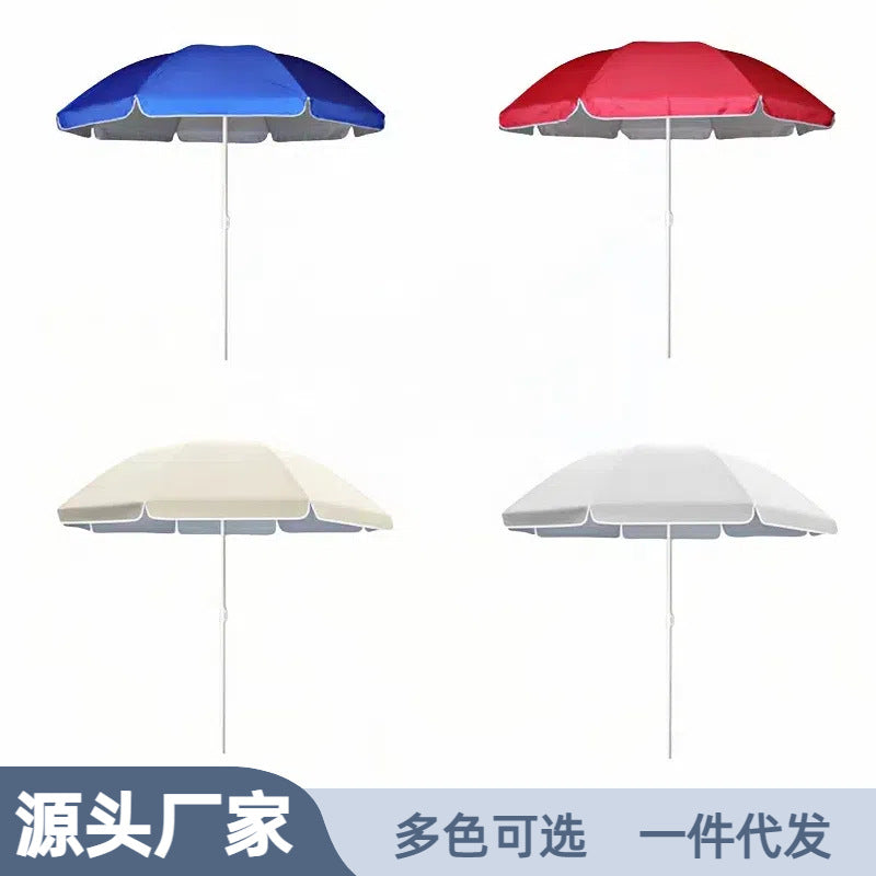 Outdoor Round Beach Umbrella with UV Protection and Foldable Design for Patio and Market Stalls