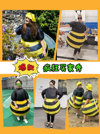 Inflatable Bee Mascot Costume for Adults - Bumblebee Cartoon Character Outfit for Parties, Events, Cosplay