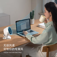 Clip-On & Stand USB Desk Fan with Digital Display, Portable Rechargeable Fan for Home & Office