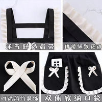 Korean Style Princess Apron Maid Uniform for Women, Breathable Kitchen Cooking Workwear