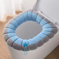 Knitted Thick Toilet Seat Cover with Handle, Universal Four Seasons