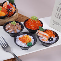 Realistic Japanese Sushi Donburi Food Model Keychain Ornament