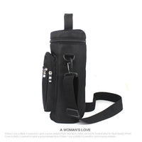 Portable Insulated Water Bottle Carrier Bag with Shoulder Strap for Outdoor Activities